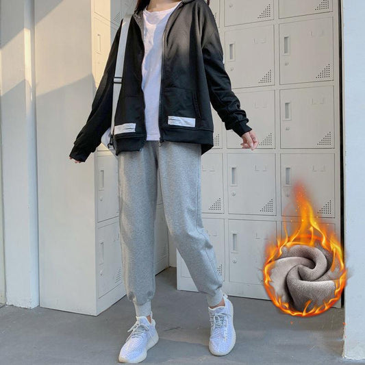 Cheky - Gray Casual Pants Female Student Autumn And Winter