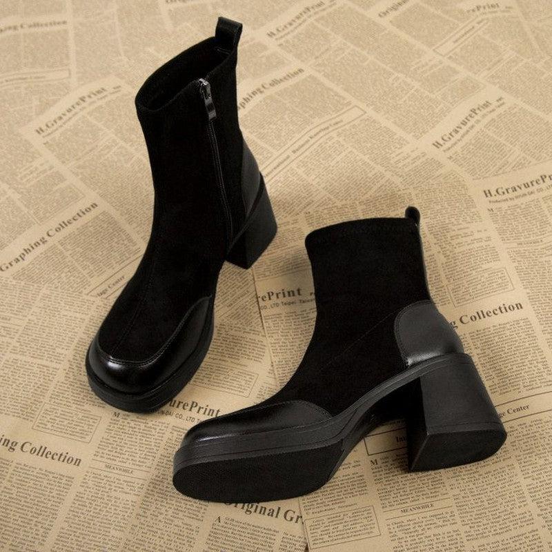 Cheky - Thick Bottom Boots Chunky Heel Martin Boots Women