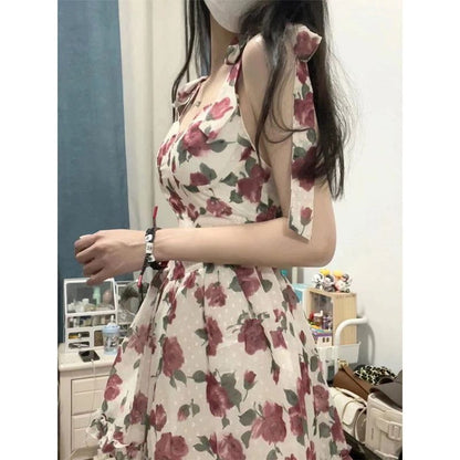 Cheky - Pure Romantic Slimming Rose Sleeveless Dress