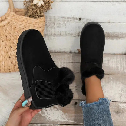 Cheky - Thickened Velvet Ankle Boots Women's Insulated Cotton-padded Shoes