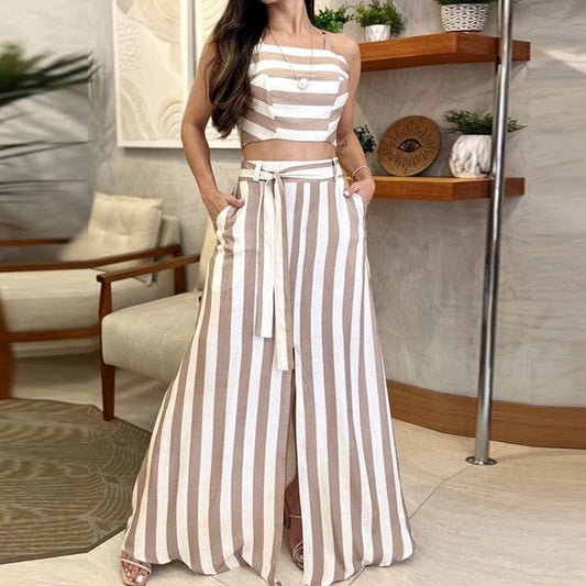 Cheky - Striped Print Younger Skirt Suit Women