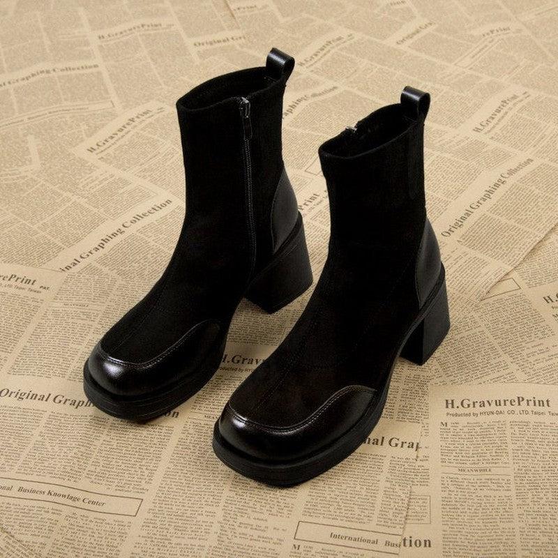 Cheky - Thick Bottom Boots Chunky Heel Martin Boots Women