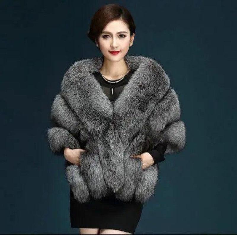 Cheky - Autumn and winter new fox fur silver fox imitation fur coat