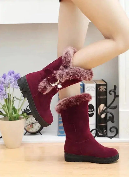 Cheky - Cozy Chic Faux Fur-Lined Winter Ankle Boots