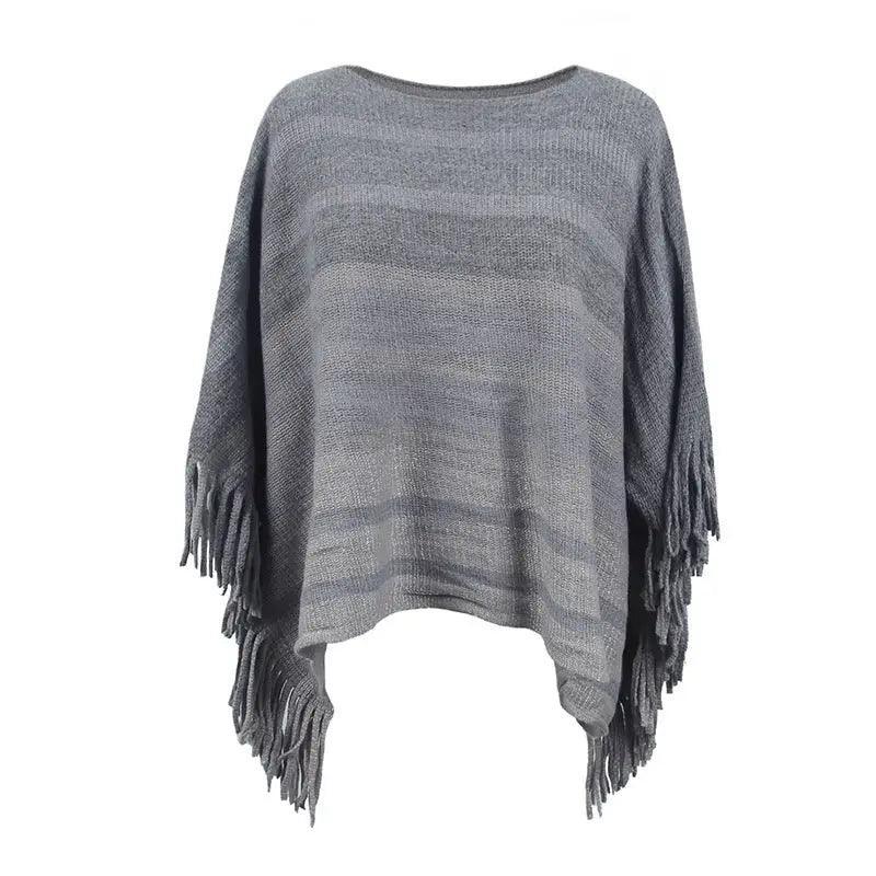 Cheky - Europe And America Cross Border Off-neck Tassel Shawl For Women