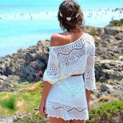 Cheky - Knitted Hollow-out Beach Dress