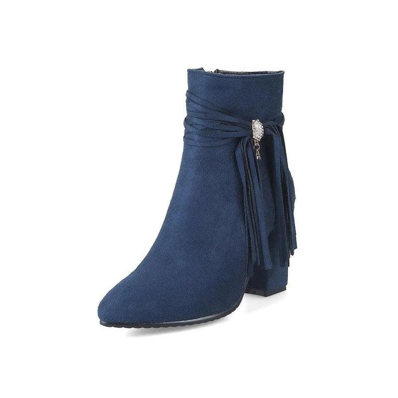 Cheky - Low heel suede ankle boots women England