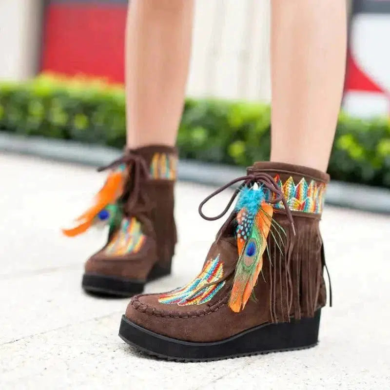 Cheky - National Style Women Short Boots With Soles