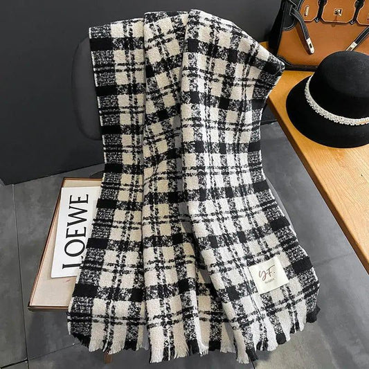 Cheky - New Cashmere Scarf Women's Check Thickened