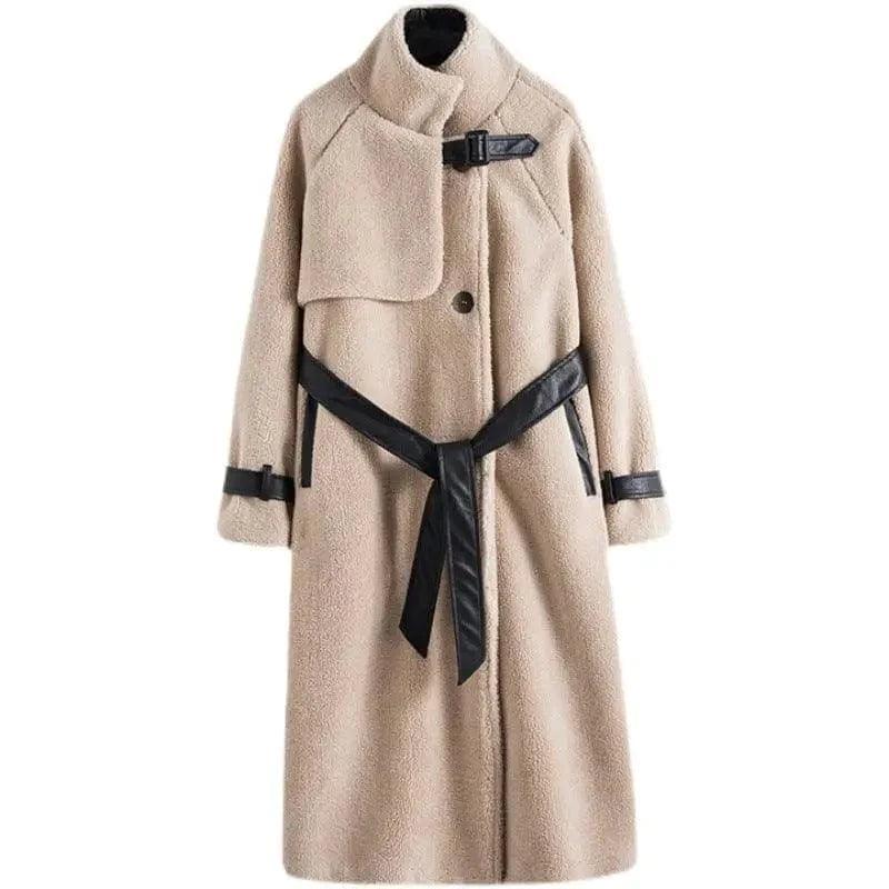 Cheky - One Piece Cotton Coat Mid-length Lamb Wool