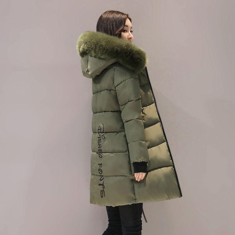 Cheky - Slim thick cotton jacket large fur collar cotton suit