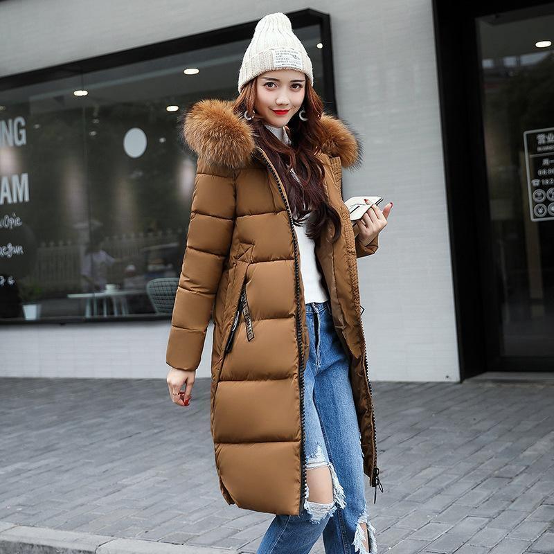 Cheky - The new cotton padded winter long big girls slim Korean fur