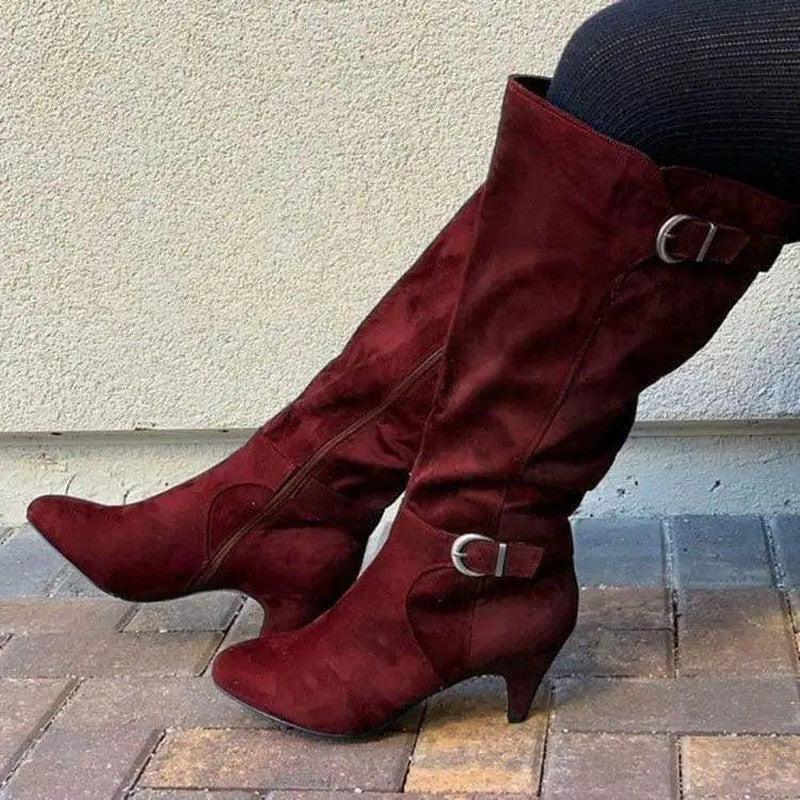 Cheky - Western Boots Winter Shoes Wide Calf Long Boots For Women